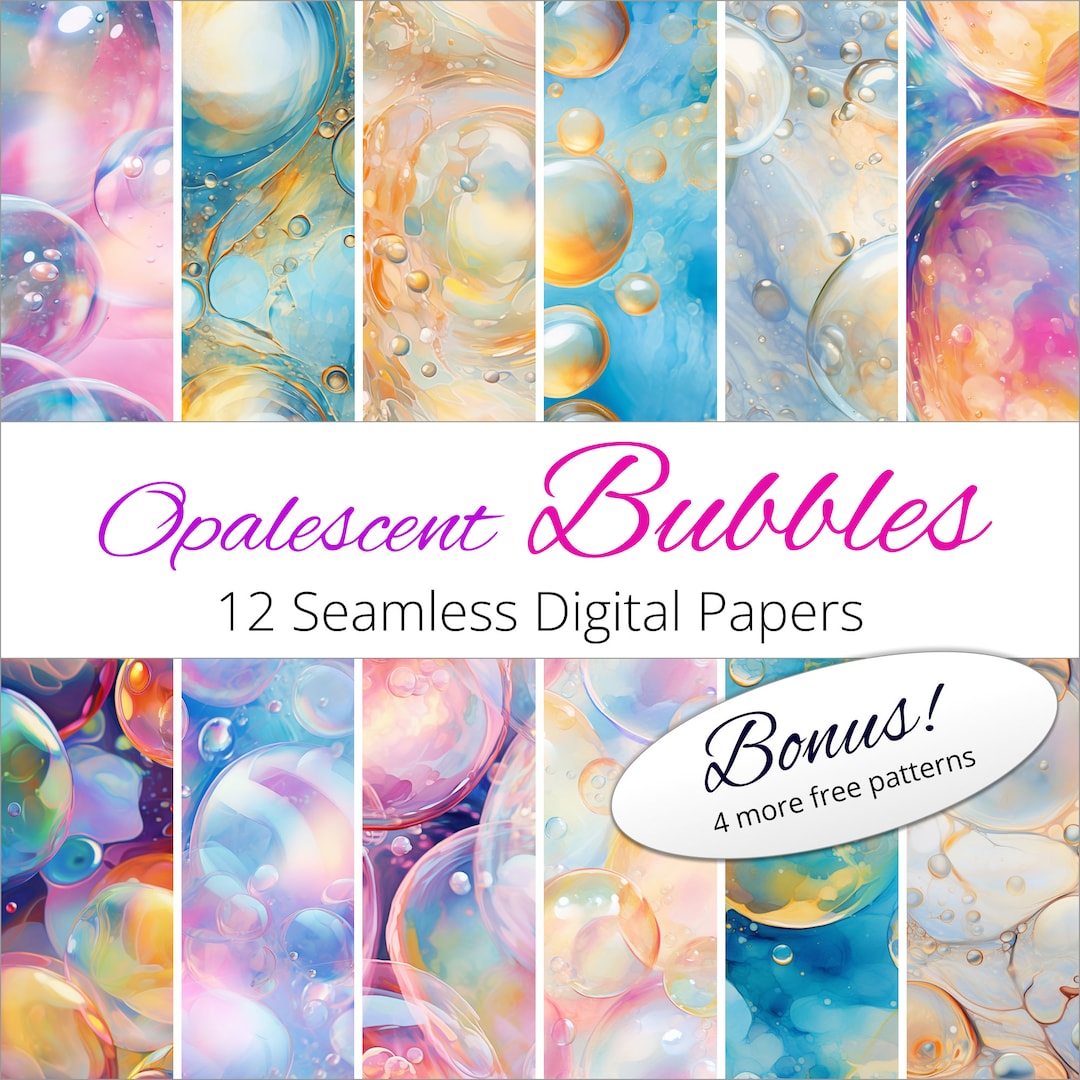 Opalescent Bubbles Digital Paper, Watercolor Backgrounds (set of 12) - Etsy