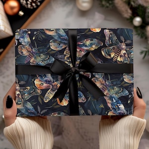 Carta da regalo Goth 30x36" Rotolo Cottagecore Botanical Woodland Carta da regalo Festa Compleanno Carta da regalo riciclabile Festa Natale