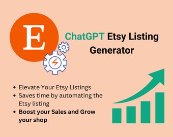 Etsy Listing Generator | How to Rank on Etsy with ChatGPT| Boost Your Etsy Sales | Etsy Sales Boost| Etsy Listing Mockup | ChatGPT Prompts