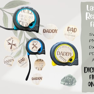 Lasergesneden bestand | Vaderdag Meetlint Topper | Digitaal downloaden | SVG-bestand | Papa geschenken