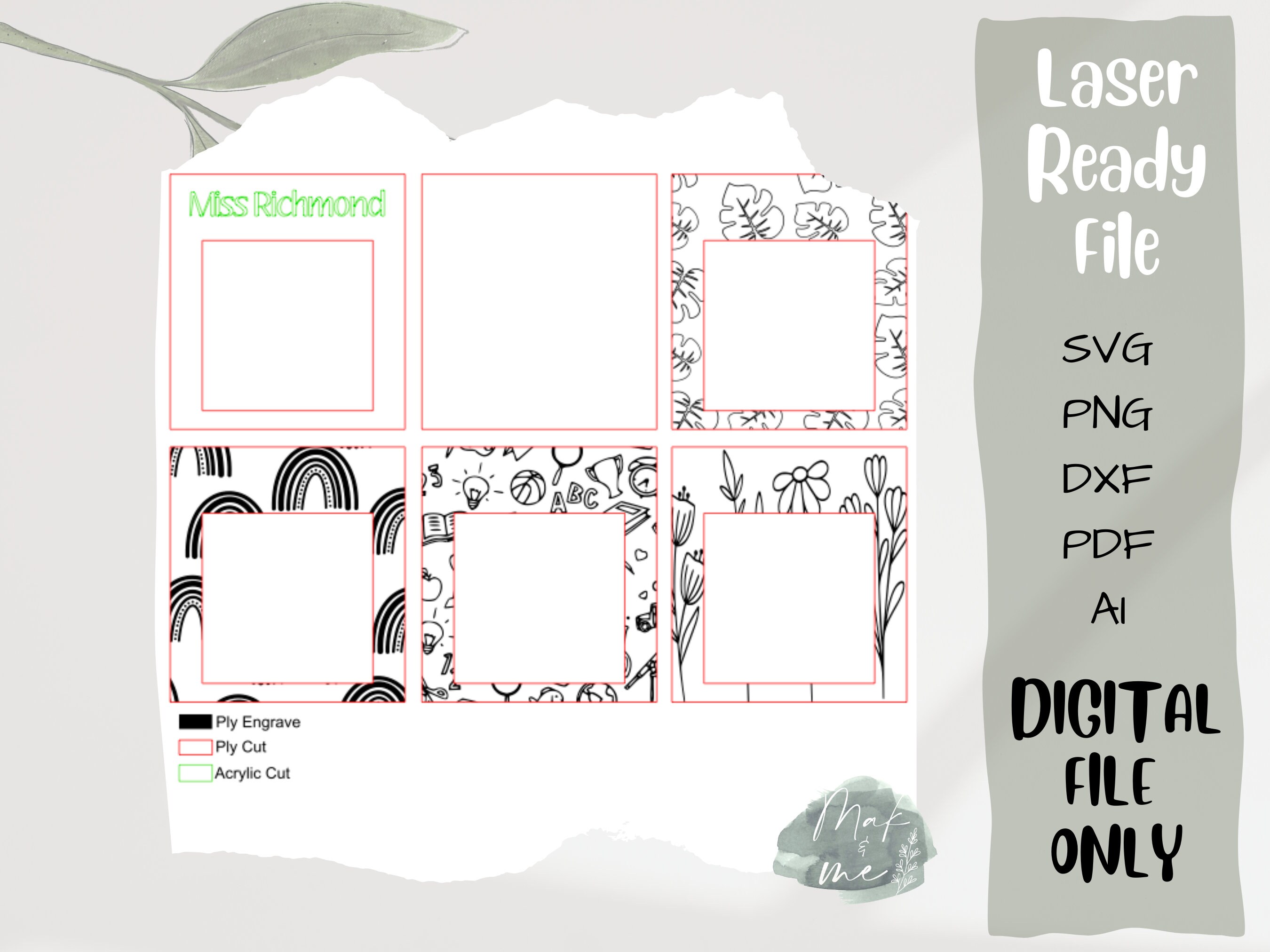 Laser Cut File | Sticky Note Holder | Digital Download | SVG File ...