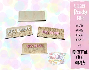 Laser Cut File | Name Plaque | Teacher Gift | Digital Download | SVG File | Decor