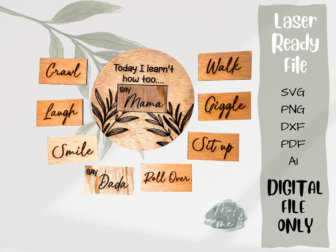 Laser Cut File | Milestone Disc | Digital Download | SVG File | Decor ...