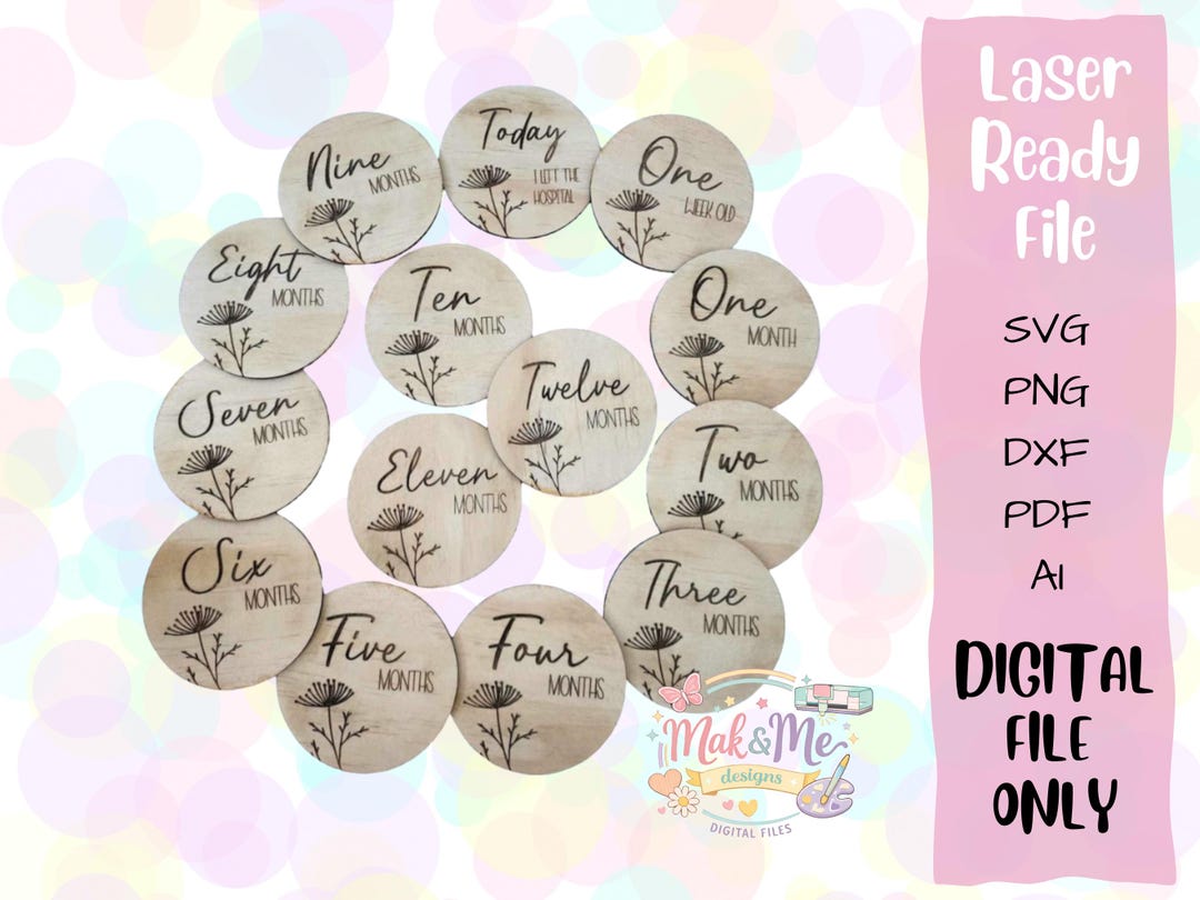 Laser Cut File | Native Milestone Discs | Digital Download | SVG File ...