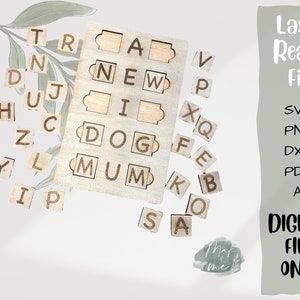 Lasergesneden bestand | Klinkerzicht Woordbord | Digitaal downloaden | SVG-bestand | Educatieve ondersteuning