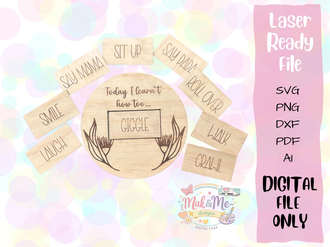 Laser Cut File | Milestone Disc | Digital Download | SVG File | Decor ...