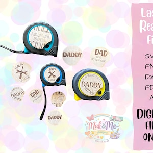 Laser Cut File | Father's Day Tape Measure Topper | Digital Download | SVG File | Dad Gifts