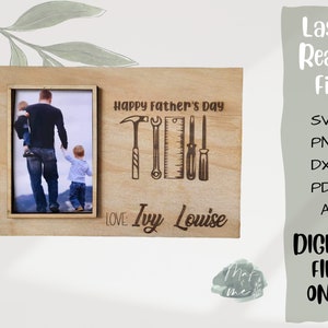 Laser Cut File | Father&#39;s Day Photo Frame | Digital Download | SVG File | Dad Gifts