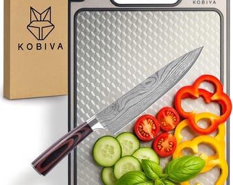 Stainless Steel Cutting Board: Double-Sided with Knife Sharpener