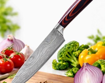 Kobiva 8-Inch Japanese Chef Knife | High Carbon Damascus Steel, Ergonomic Handle