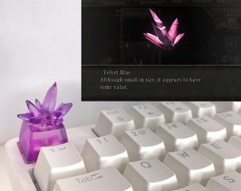 Resident Evil 4 Remake Velvet Blue Keycap, Jelly Keycaps, Artisan Keycap, Cherry MX keyboard