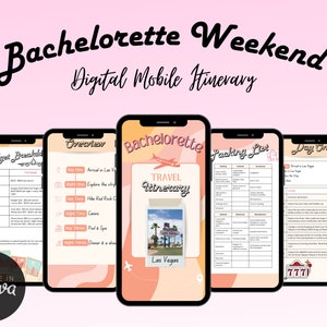 Bachelorette Itinerary Template, Bachelorette Weekend Planner Template, Mobile Bachelorette Itinerary, Bachelorette Party Itinerary, Mobile