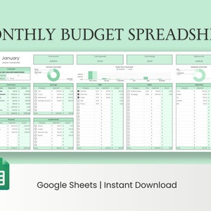 Budget Planner for Google Sheets, Monthly Budget Template, Finance Planner Budget Spreadsheet, Budget Tracker, Personal Budget Bill Calendar