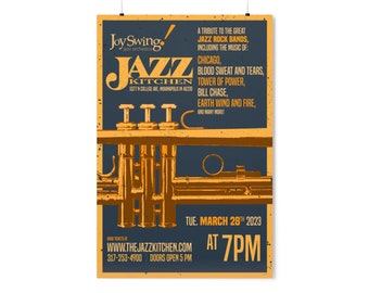 Retro Big Band Music Poster - Jazz Rock Tribute Promotional Poster - Trumpet