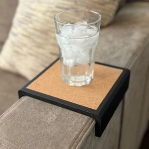 UPDATED! new version with cork option! - Lovesac low-profile arm table/coaster for standard sofa arm. Understated and classic design.