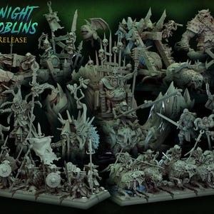 Midnight Goblins STL Packung | Titanforge 3D Miniaturen | Dunkle Fantasy Wichtel für D&D, TTRPG, Kriegsspiele | Vorunterstützte Dateien