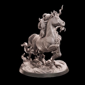 Smoke Elemental Unicorn | Resin Miniature | 3D Printed D&D Figure | Tabletop RPG Mini | Model for TTRPG |  Hero or Monster