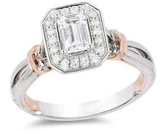 Verzauberter Disney Schneewittchen inspiriert Diamant Verlobungsring Einzigartiger Smaragdschliff Verlobungsring Prächtiger Ring Spaltring Magischer Ring