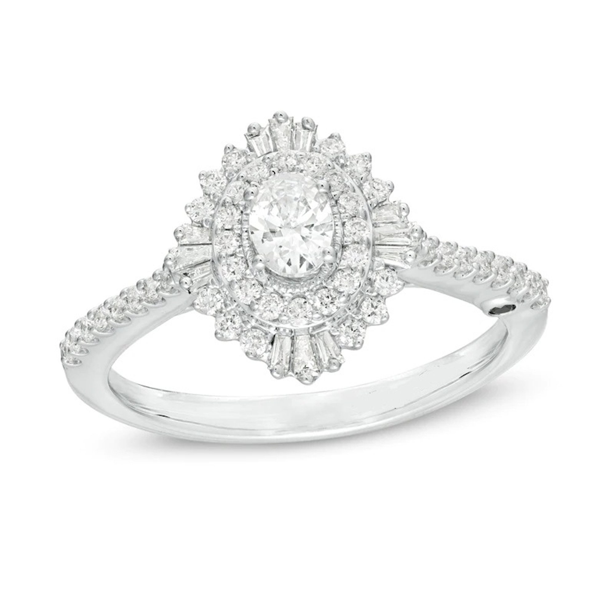 Marilyn Monroe Collection 3/4 CT Oval Diamond Double Frame 