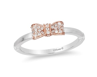 Bagues de fiançailles enchantées Disney Vault avec nœud en diamant blanc neige pour femmes, merveilleuse bague de mariage, bague incroyable, bague chérie, bague Halo Disney