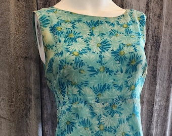 Blue Flower Print Dress