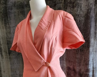 Peach Silk Wrap Dress