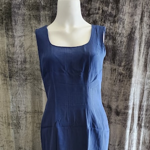 Navy Blue Silk Dress