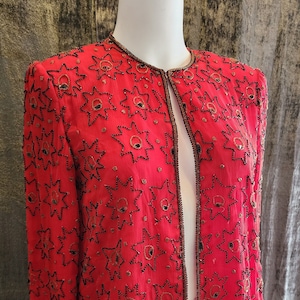 Red and Black Beaded Jacket