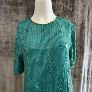 Petrol Pailletten Bluse