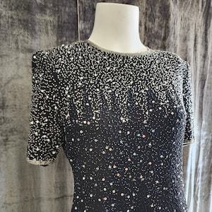 Silk Black Beaded Top