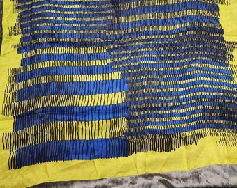 Blue and Green Striped Scarf