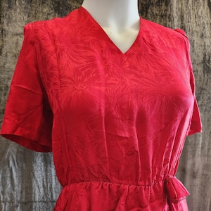 1980s Red Silk Dress by Courtenay