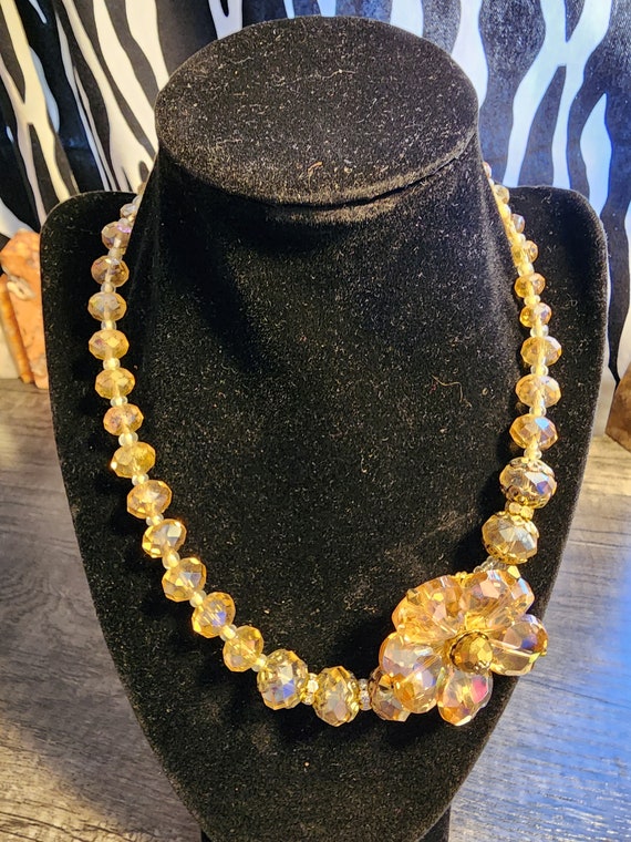 Vintage 1960's Crystal Necklace - image 2