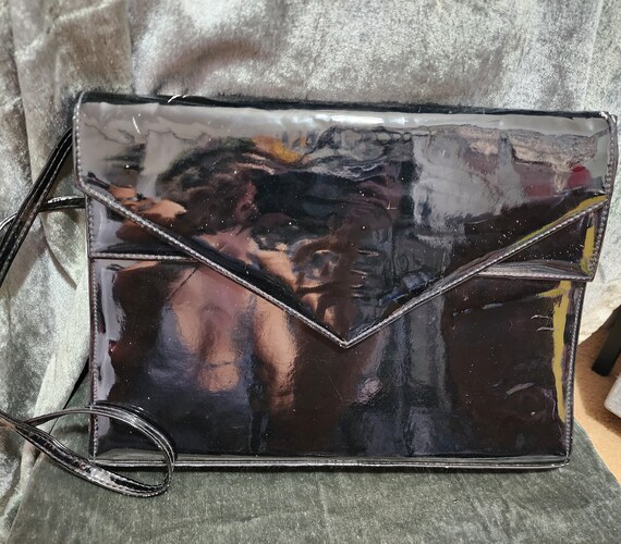 Large Black Pattern Leather Bag - image 2