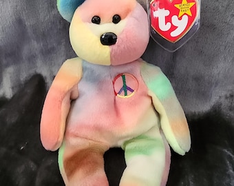 Vintage 1996 TY Beanie Baby Peace Bear – Collectible Errors