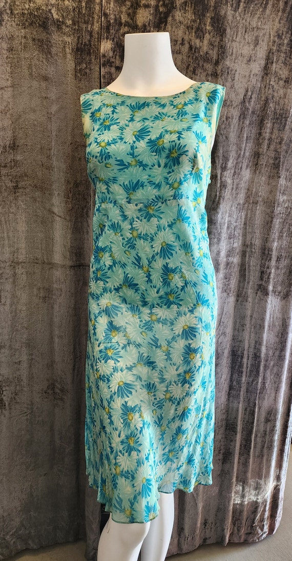 Blue Flower Print Dress - image 5