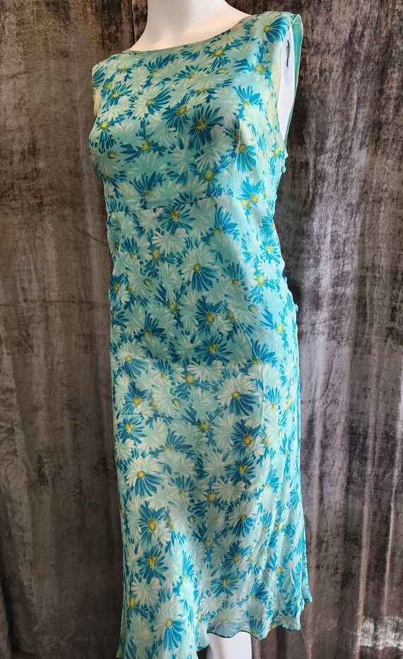 Blue Flower Print Dress - image 8