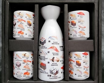 Retro Sushi Sake Set