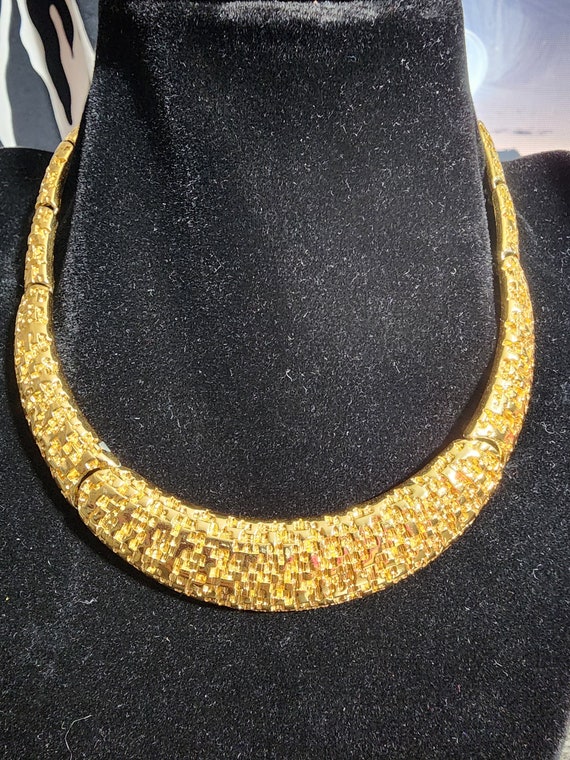 Gold Monet Necklace- 1980s