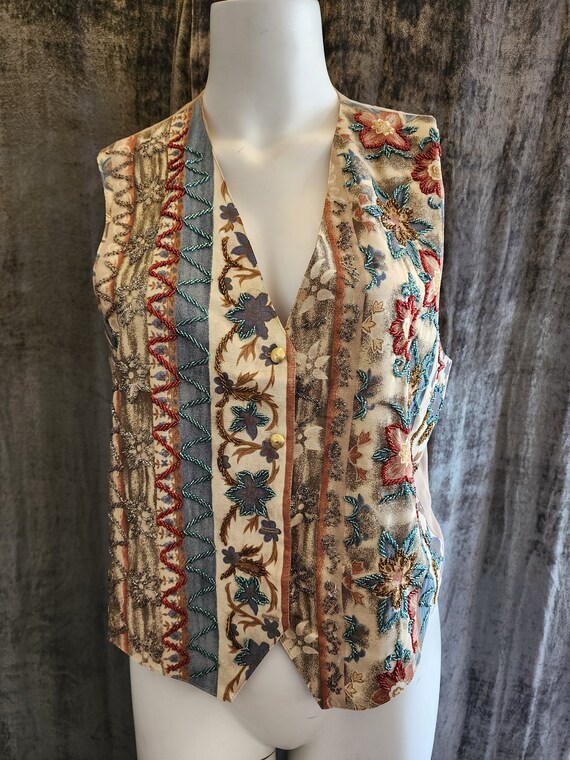 Beaded Silk Vest - image 5