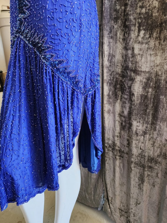 Amazing Blue Beaded Dress - image 6