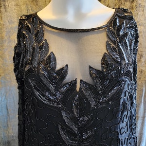 Black Beaded Evening Gown