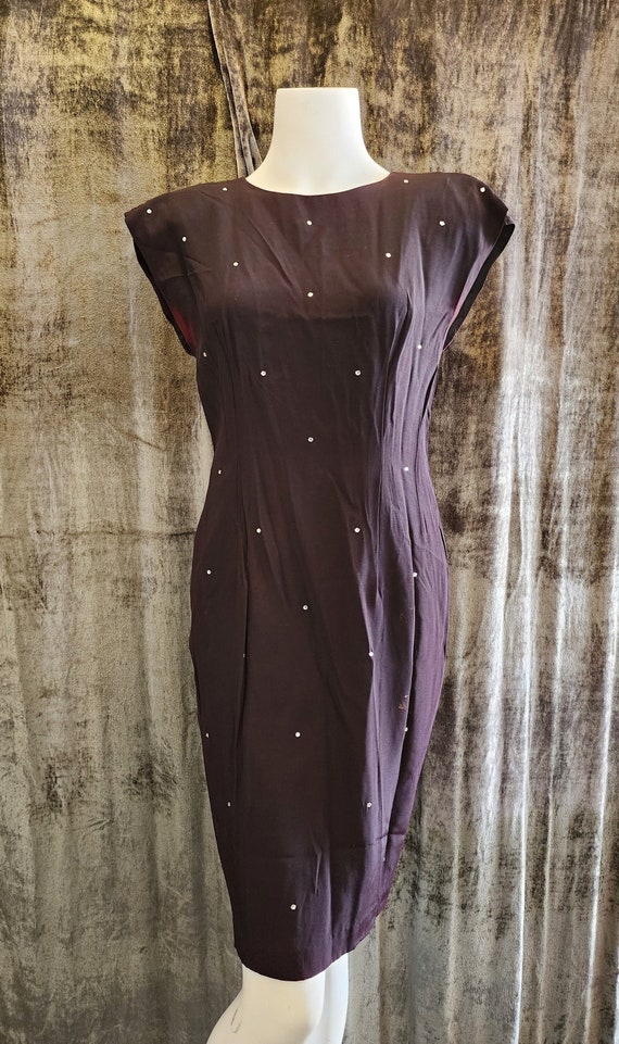 1960s Black Rhinestone Dress