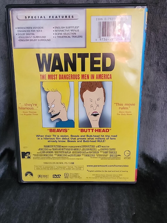 Beavis and Butthead Do America DVD - Etsy