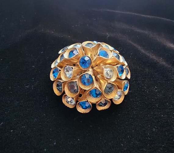 Blue and Gold Brooch - image 1