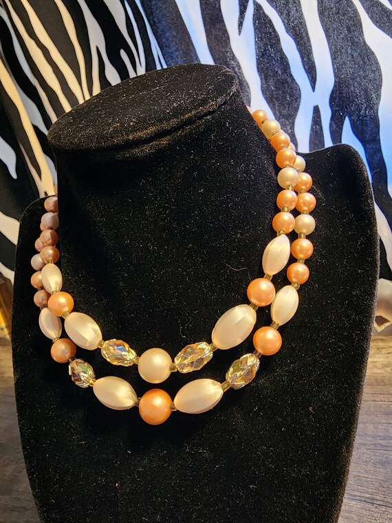 Vintage 1960's Peach Necklace - image 3