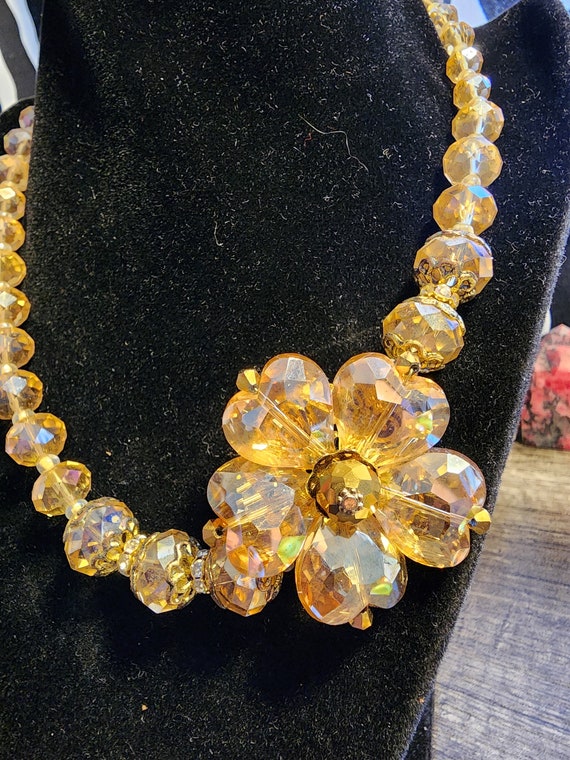 Vintage 1960's Crystal Necklace - image 4