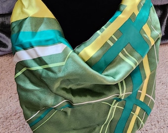 Green Abstract Print Silk Scarf