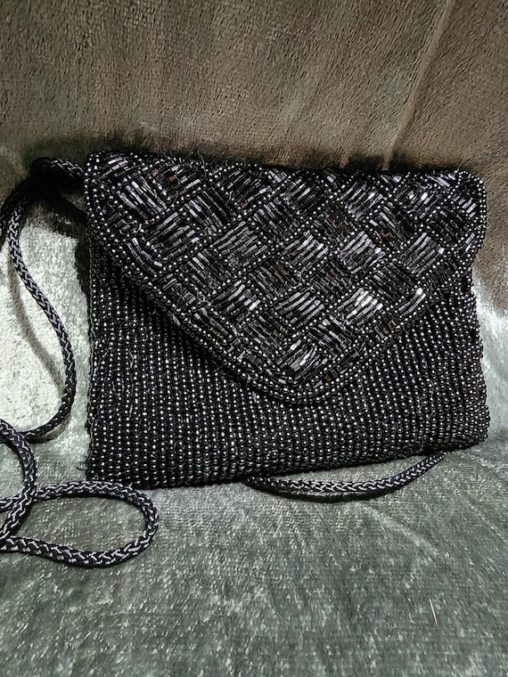 Small Black Beaded Purse