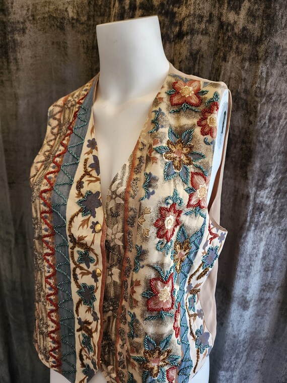 Beaded Silk Vest - image 3